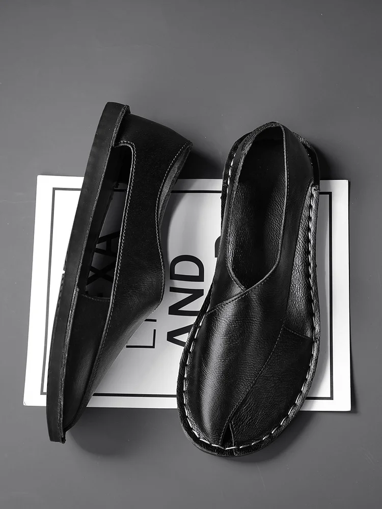Designer Sandals Men's Handmade Cowhide Leather Sandals Fashion Hollow Out Casual Sandal Summer Comfortable Flat Sandals for Men