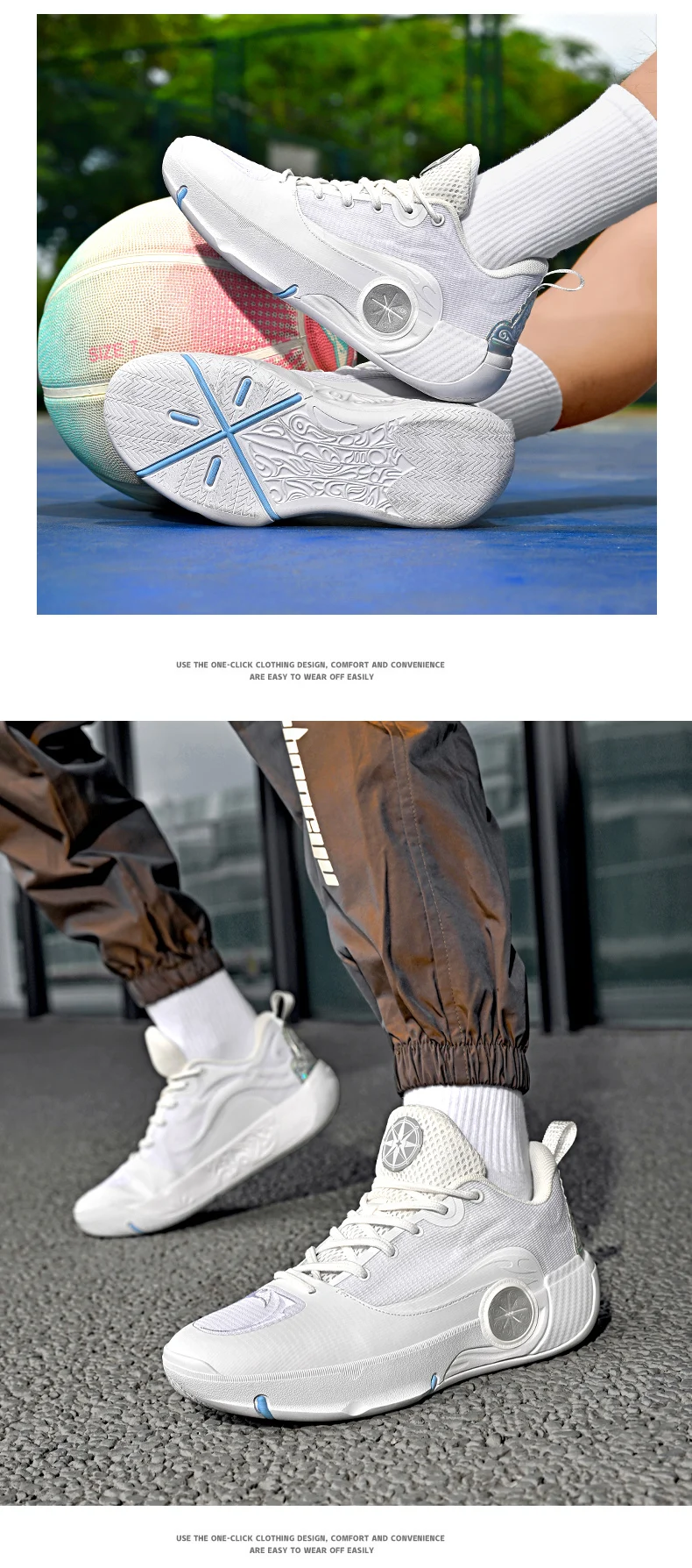Men's Athletic Basketball Sneakers Breathable Cushioning Non-Slip Wearable Gym Training Running Shoes for Men