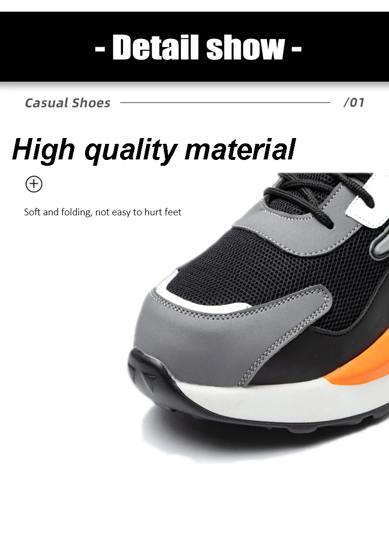 Anti-smash Anti Puncture Functional Shoes Men Safety Shoes Steel Toe Shoes Male Indestructible Mining Boots Work Shoes Sneakers