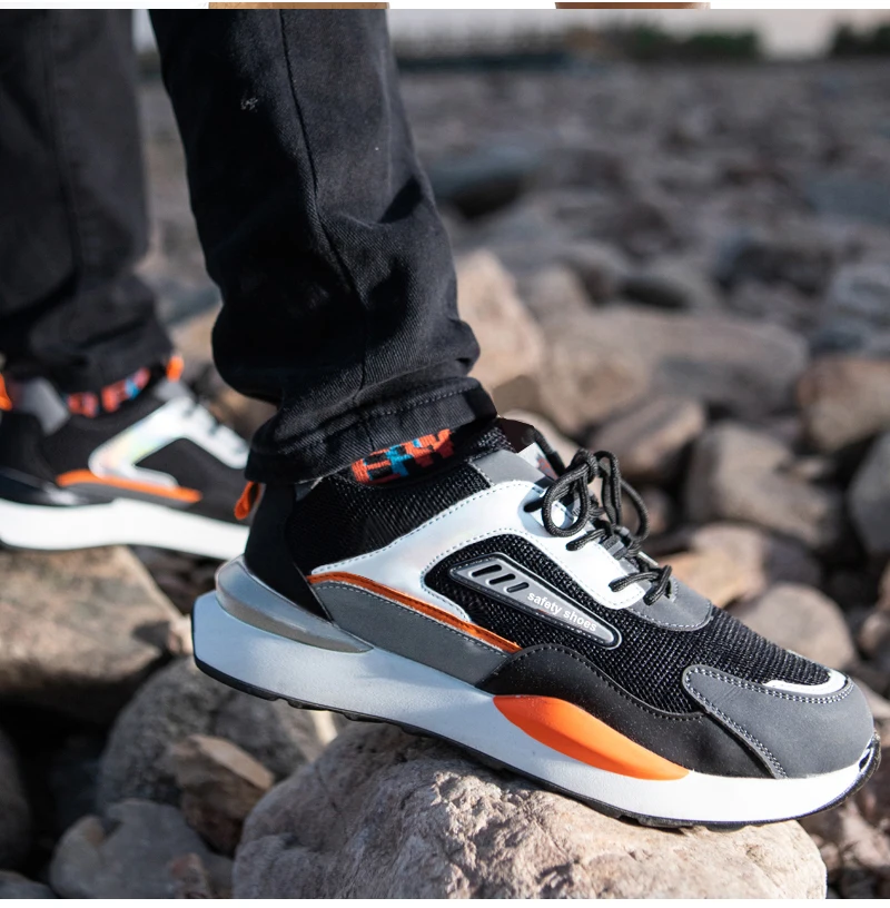 Anti-smash Anti Puncture Functional Shoes Men Safety Shoes Steel Toe Shoes Male Indestructible Mining Boots Work Shoes Sneakers