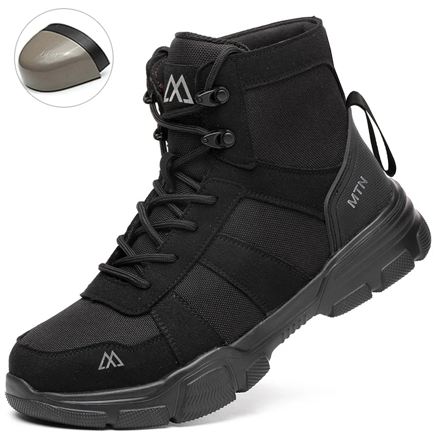 Lightweight Protection Safety Shoes Men Steel Toe Anti Smash Work Shoes Anti-puncture Indestructible Man Safety Boots Outdoor