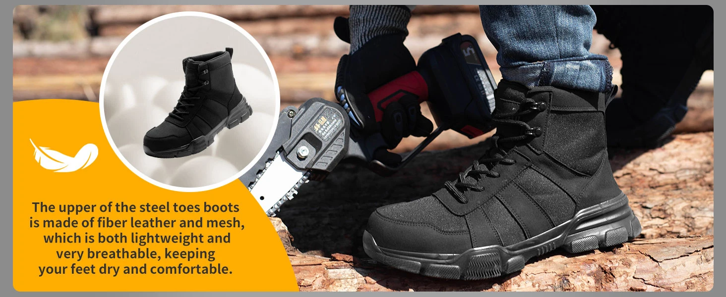 Lightweight Protection Safety Shoes Men Steel Toe Anti Smash Work Shoes Anti-puncture Indestructible Man Safety Boots Outdoor