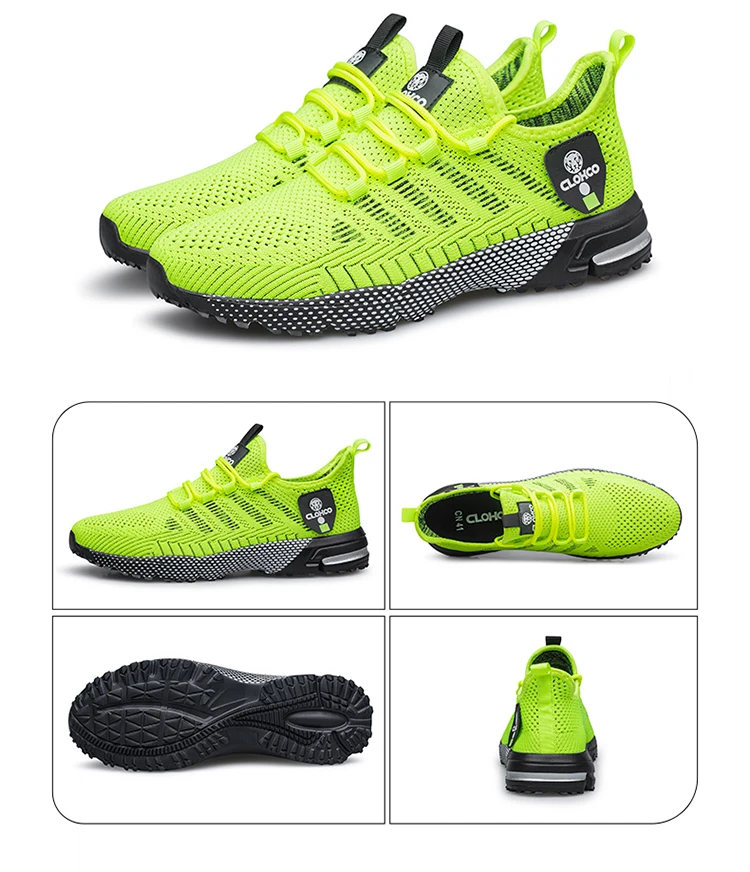 CLOHOO-en's Lightweight Knit Joggers - Breathable Road Running Shoes & Comfortable Daily Walking Sneakers.
