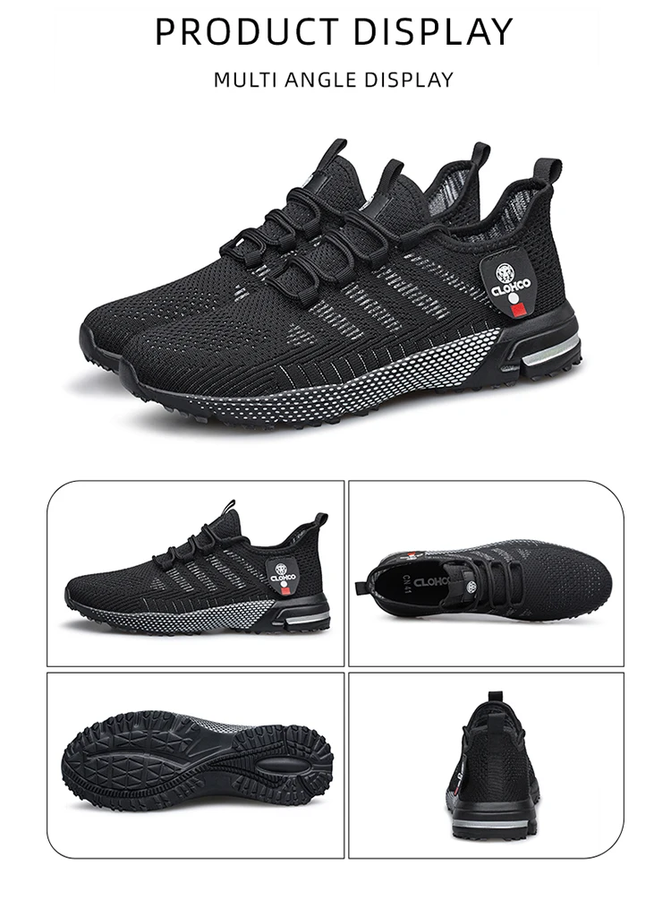 CLOHOO-en's Lightweight Knit Joggers - Breathable Road Running Shoes & Comfortable Daily Walking Sneakers.