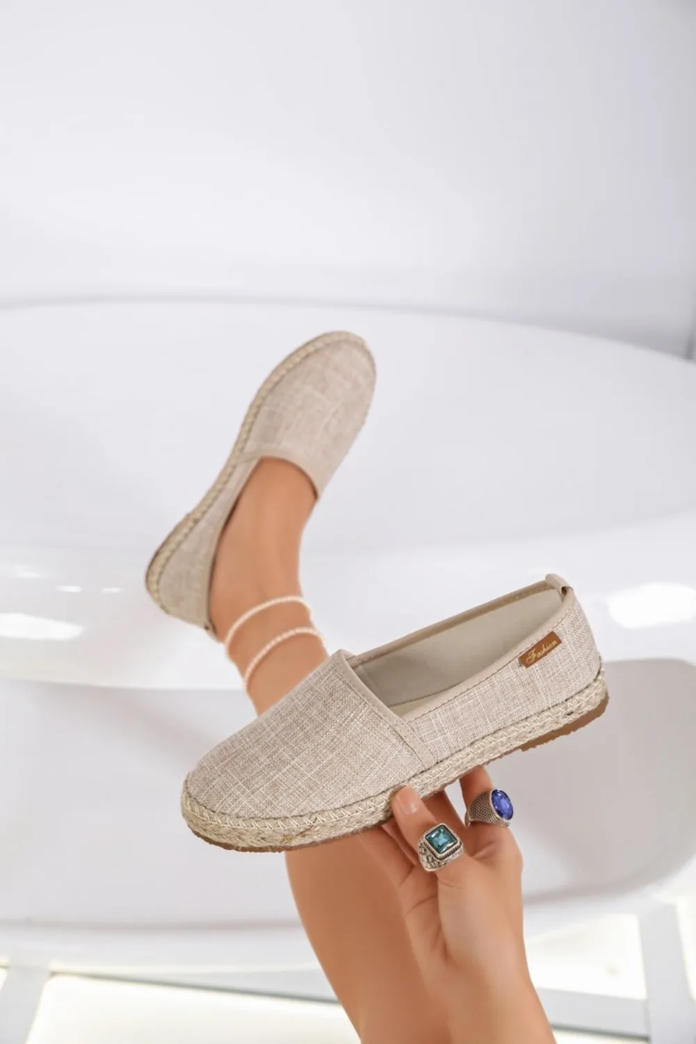 2026 Summer Comfortable Canvas Flat Shoes Women Breathable Non-Slip Espadrille Shoes Solid Color Shallow Casual Flats