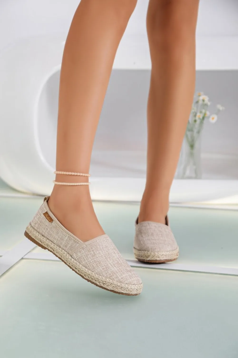 2026 Summer Comfortable Canvas Flat Shoes Women Breathable Non-Slip Espadrille Shoes Solid Color Shallow Casual Flats