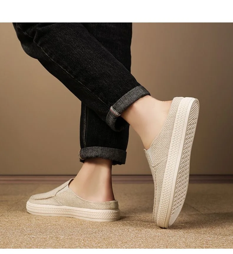 Sneaker Men's Summer Breathable Shoes Lazy Casual Driving Shoes Slipper Male Comfortable Walking Shoes Bottom Soft