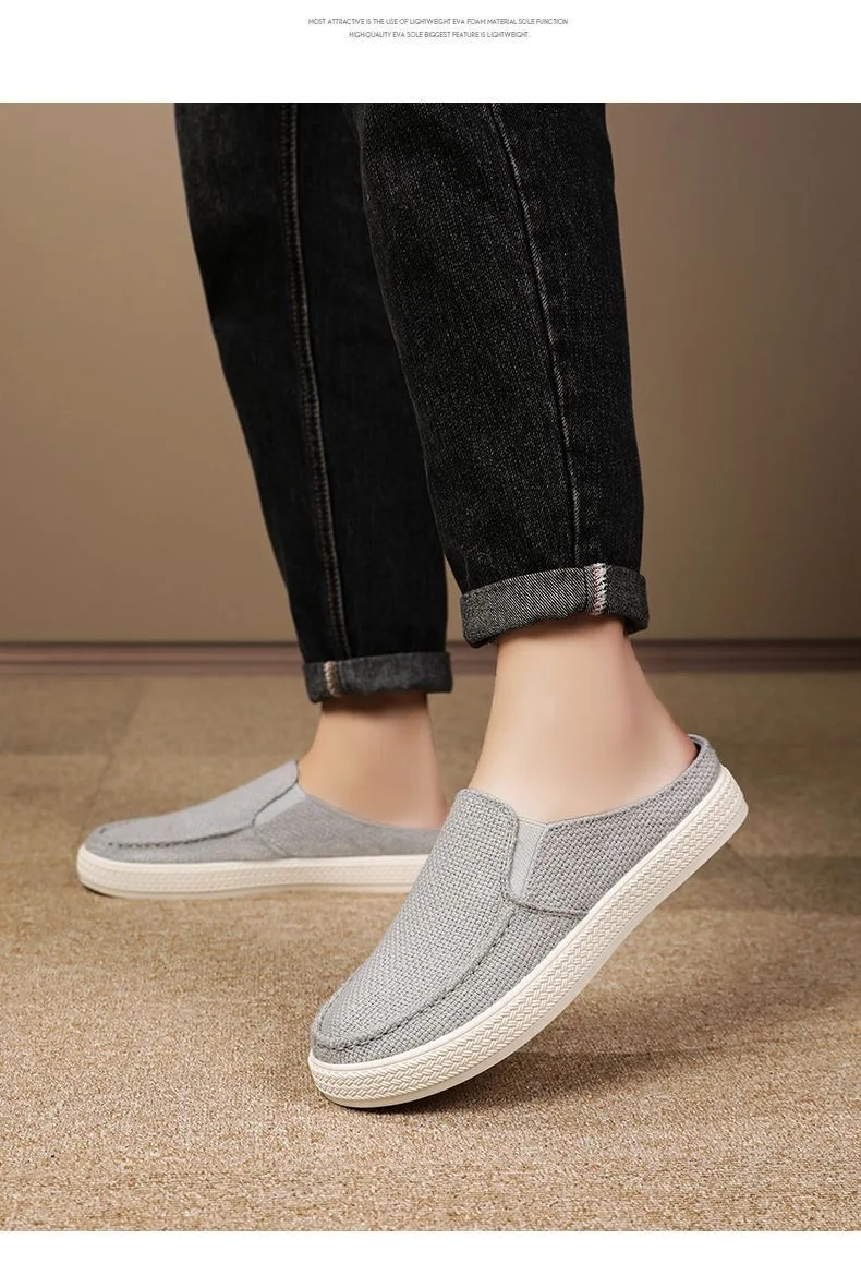 Sneaker Men's Summer Breathable Shoes Lazy Casual Driving Shoes Slipper Male Comfortable Walking Shoes Bottom Soft