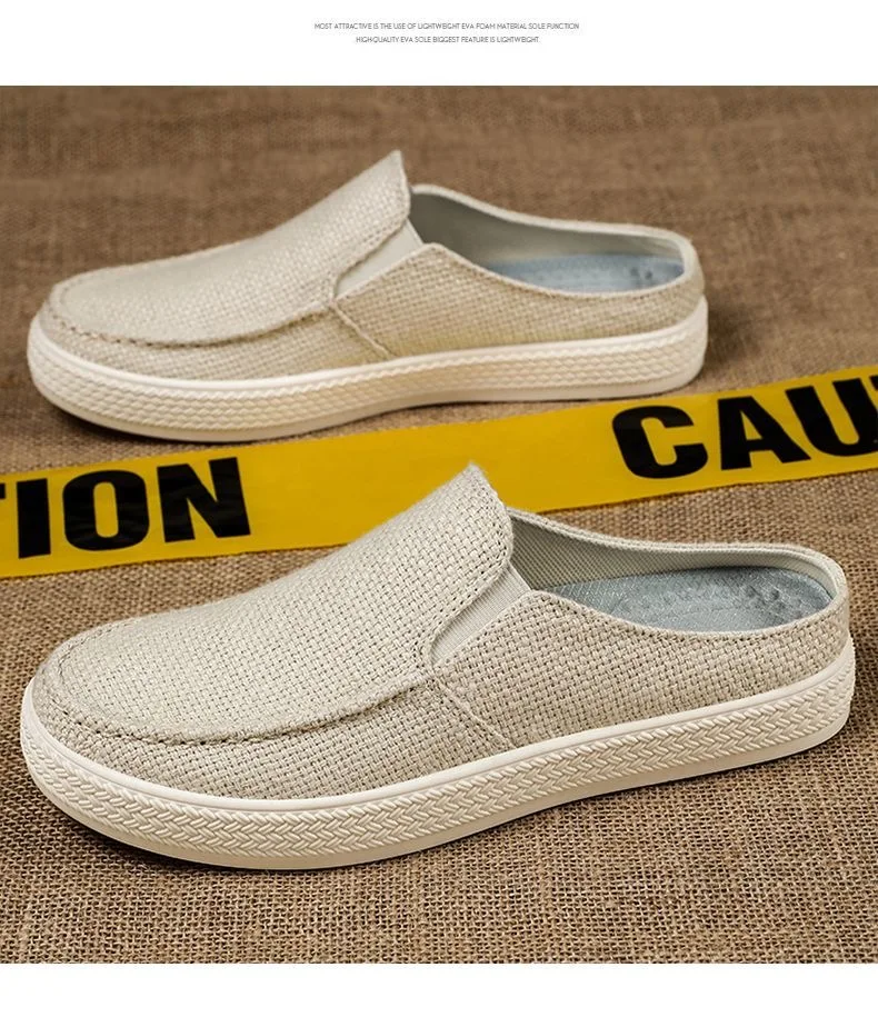 Sneaker Men's Summer Breathable Shoes Lazy Casual Driving Shoes Slipper Male Comfortable Walking Shoes Bottom Soft