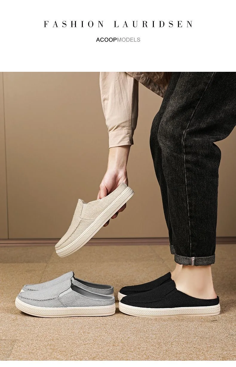 Sneaker Men's Summer Breathable Shoes Lazy Casual Driving Shoes Slipper Male Comfortable Walking Shoes Bottom Soft