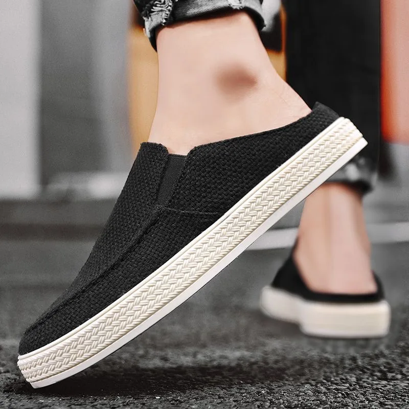 Sneaker Men's Summer Breathable Shoes Lazy Casual Driving Shoes Slipper Male Comfortable Walking Shoes Bottom Soft