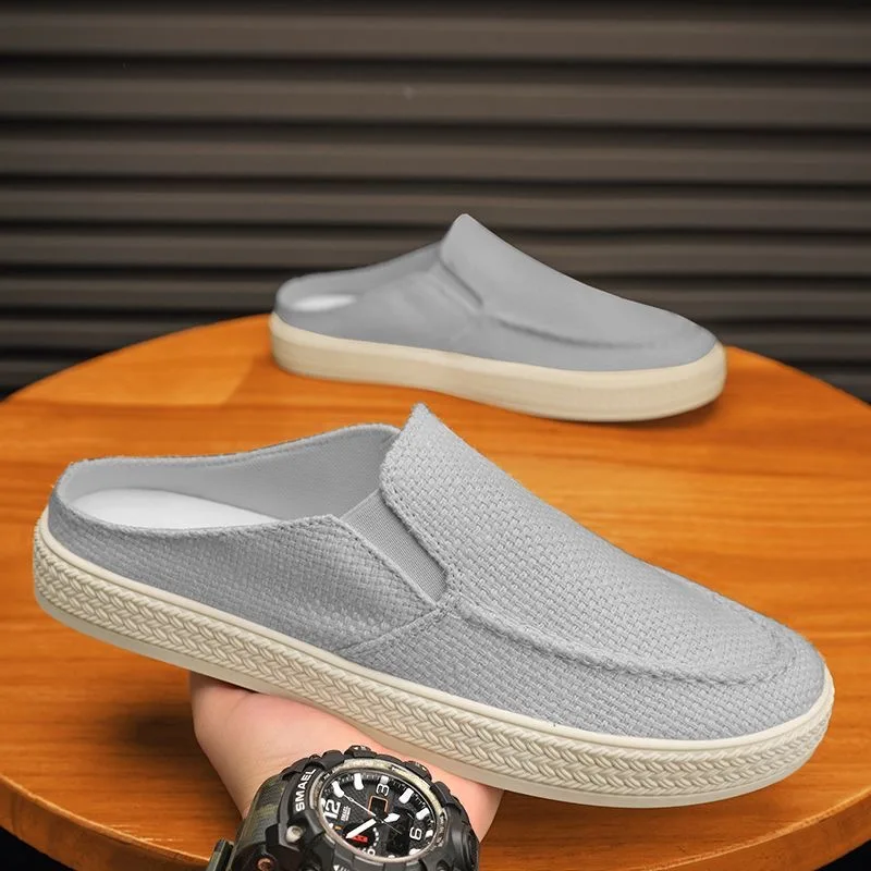 Sneaker Men's Summer Breathable Shoes Lazy Casual Driving Shoes Slipper Male Comfortable Walking Shoes Bottom Soft