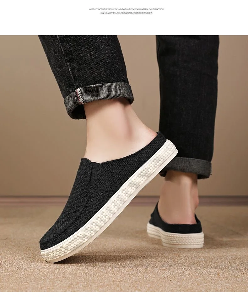 Sneaker Men's Summer Breathable Shoes Lazy Casual Driving Shoes Slipper Male Comfortable Walking Shoes Bottom Soft