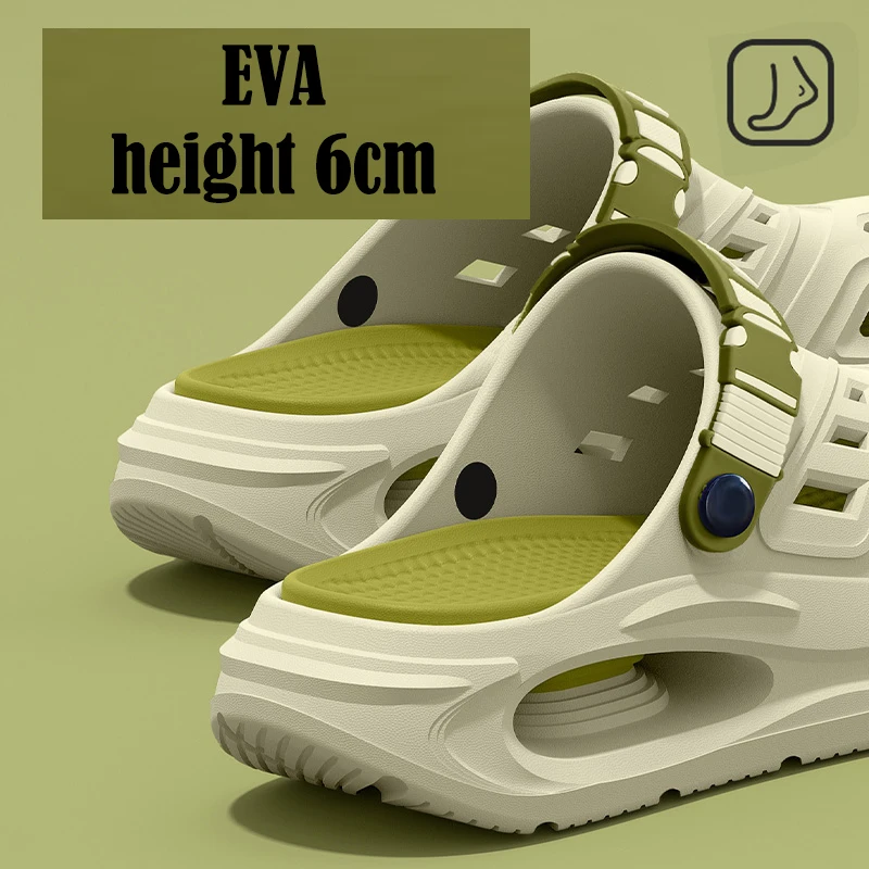 Smile Men's And Women's Cave Shoes Fashion Breathable Sandals With Removable Insoles Non-slip Cushioned Thickened Soft Slippers