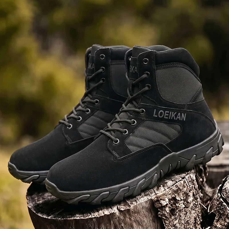 Men Military Tactical Boots Shock Absorbing Anti-Slip High Top Shoes For Hunting Trekking Daily Work Outdoor