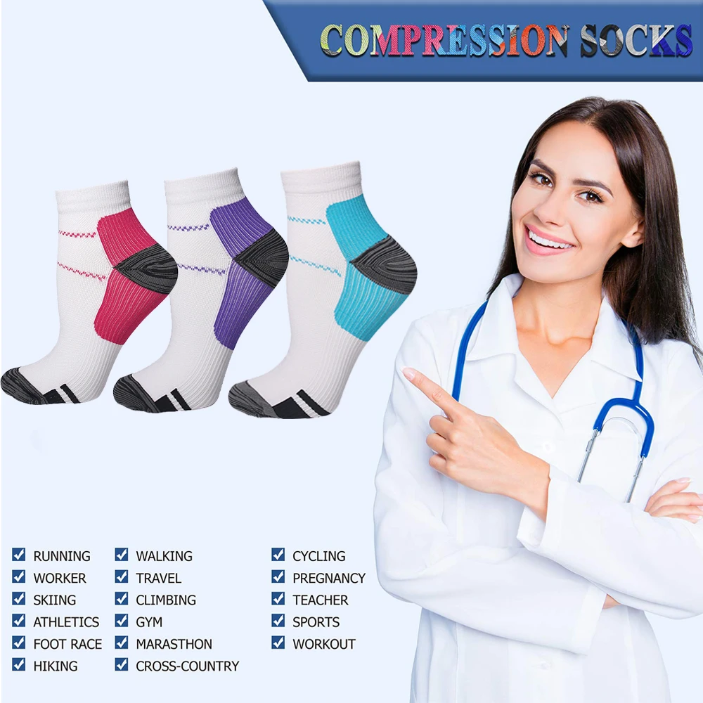 7Pairs/5Pairs Compression Socks Plantar Fasciitis Relief Foot Pads for Women Men Ankle Support Heel Spurs Pain Protector Socks