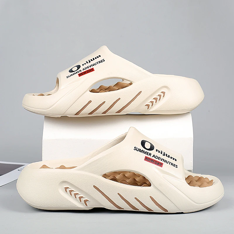 New Men's Massage Slippers Indoor Outdoor Sandals Beach Casual Shoes Comfortable Slides Men Women Home Slippers Big Size 46 47