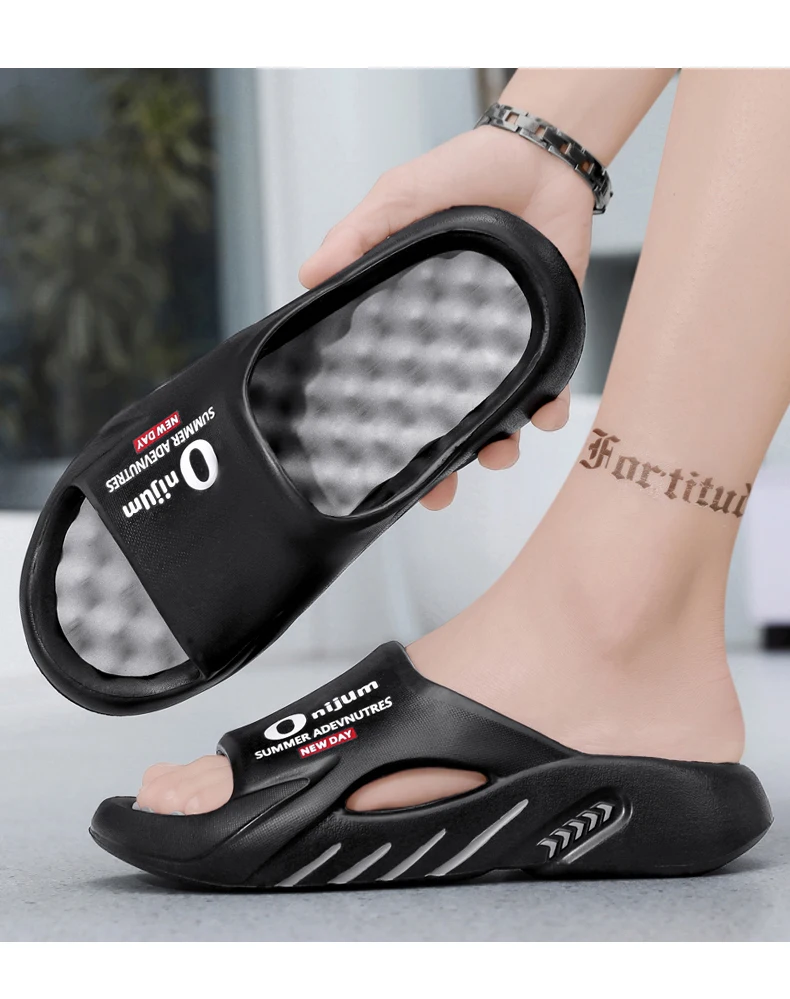 New Men's Massage Slippers Indoor Outdoor Sandals Beach Casual Shoes Comfortable Slides Men Women Home Slippers Big Size 46 47
