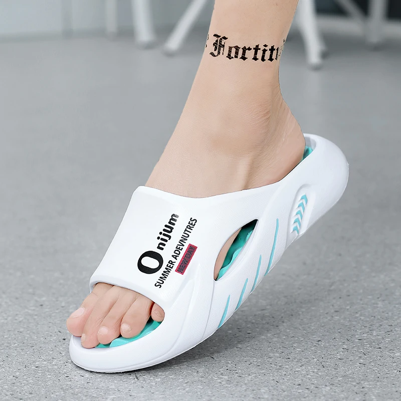 New Men's Massage Slippers Indoor Outdoor Sandals Beach Casual Shoes Comfortable Slides Men Women Home Slippers Big Size 46 47