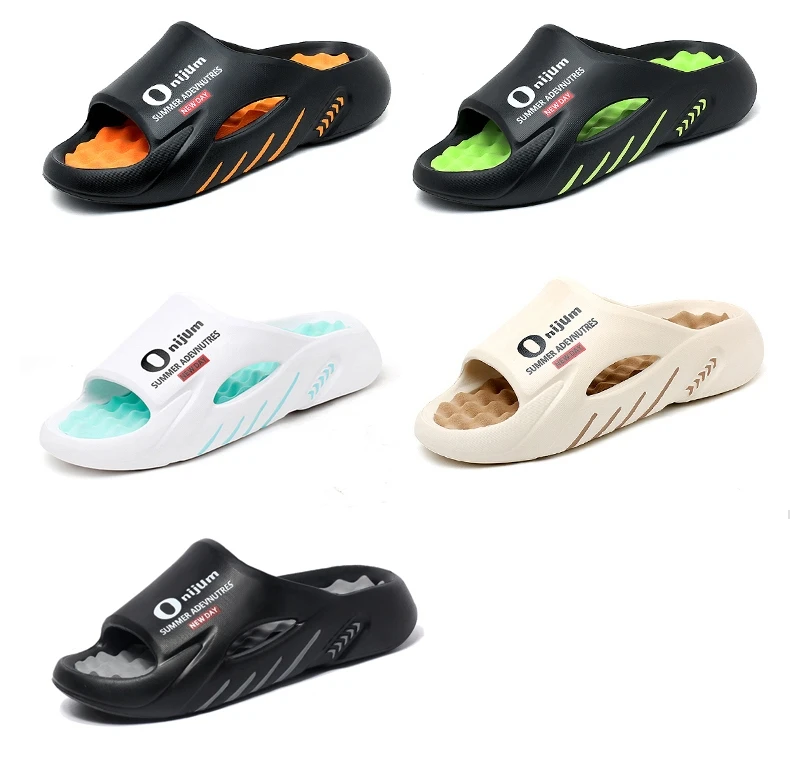 New Men's Massage Slippers Indoor Outdoor Sandals Beach Casual Shoes Comfortable Slides Men Women Home Slippers Big Size 46 47