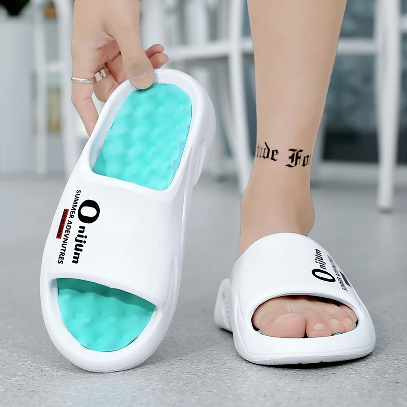 New Men's Massage Slippers Indoor Outdoor Sandals Beach Casual Shoes Comfortable Slides Men Women Home Slippers Big Size 46 47