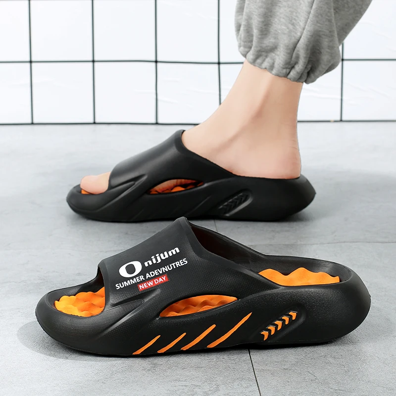 New Men's Massage Slippers Indoor Outdoor Sandals Beach Casual Shoes Comfortable Slides Men Women Home Slippers Big Size 46 47