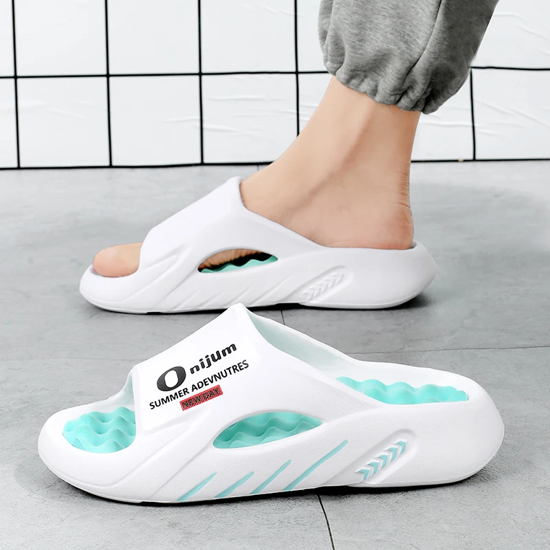 New Men's Massage Slippers Indoor Outdoor Sandals Beach Casual Shoes Comfortable Slides Men Women Home Slippers Big Size 46 47