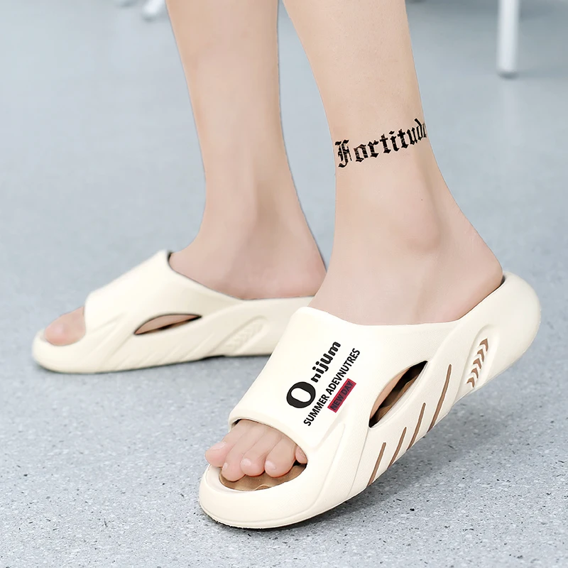 New Men's Massage Slippers Indoor Outdoor Sandals Beach Casual Shoes Comfortable Slides Men Women Home Slippers Big Size 46 47