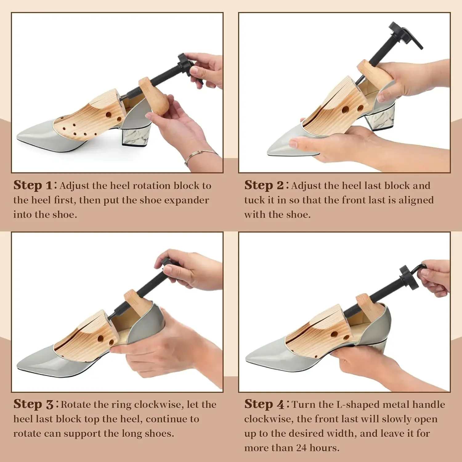 Repacego 1/2 Pc Wooden Shoe Trees Adjustable Shoe Stretcher Expander Men Women Unisex Length Width shoes Extender Keeper Heels