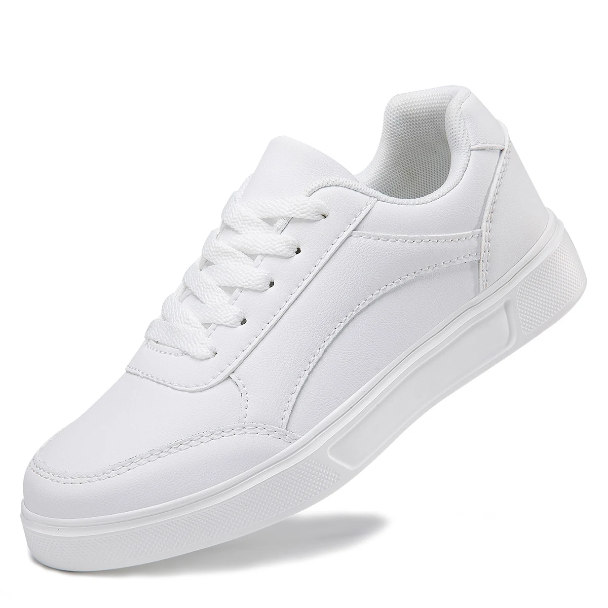 Baasploa Women Casual Sneakers Leather Platform Sneakers for Women Classics Comfort Skateboarding Shoes Non-Slip
