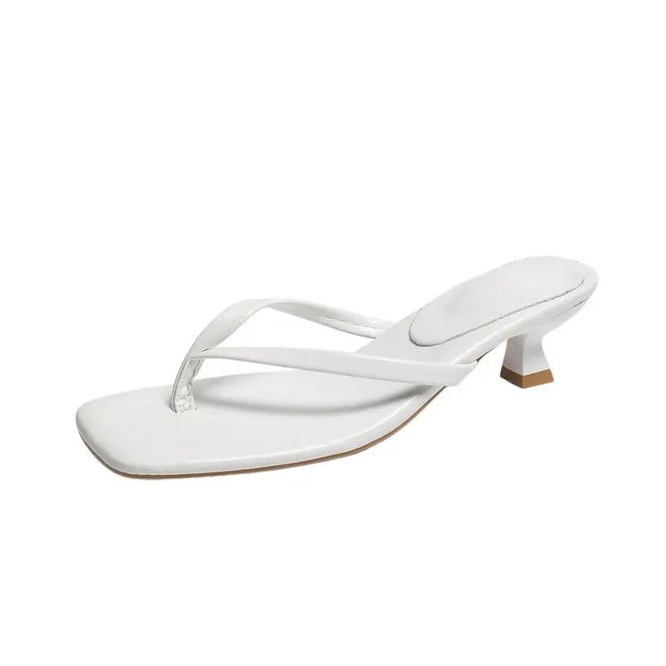 Women Retro Slippers New Summer Soft Leather Sandals Cat Women Shoes Thin Belt Thin Heel Soft Sole Flip-flops Slide Women