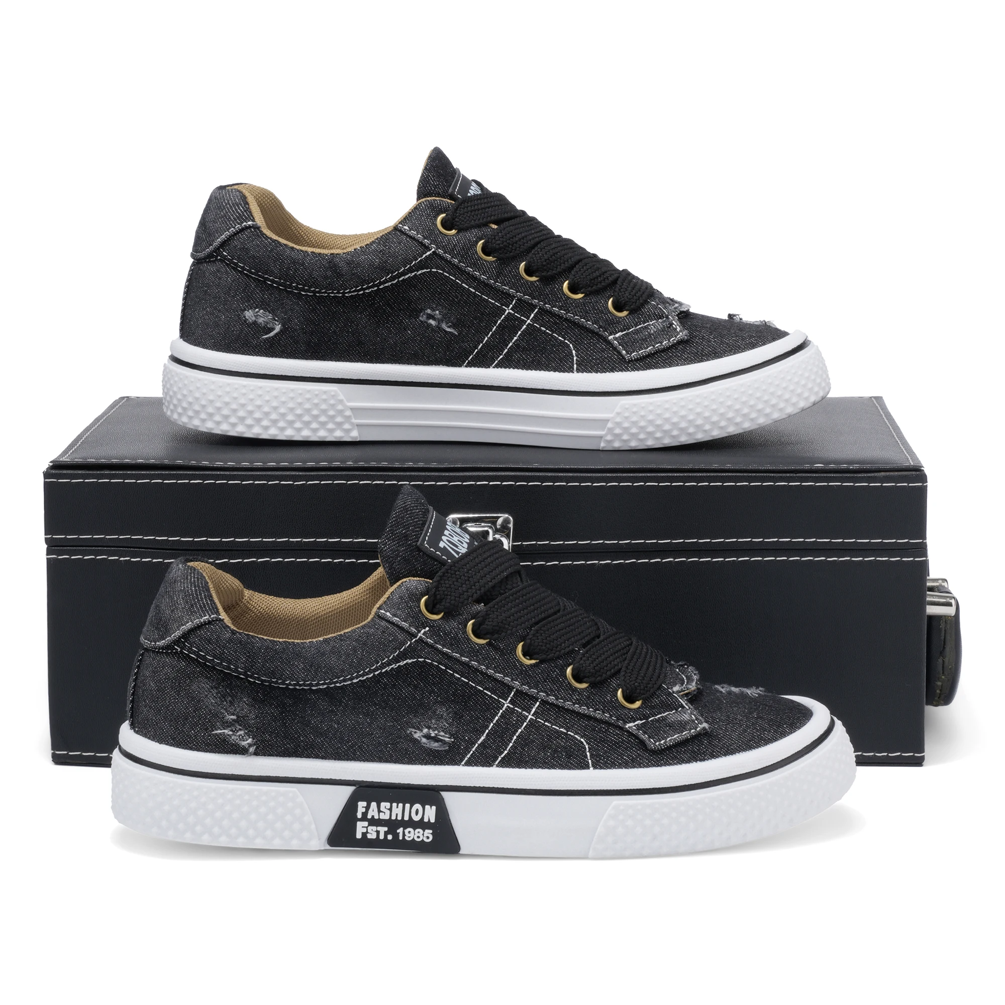 Personalized Spring and Autumn New Men's Shoes, Korean Style Fashionable Large Size Low-Top Casual Shoes, Denim Single Shoes, Versatile Sneakers