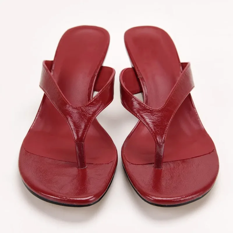 Summer Women Clip Toe Slippers Comfort Low Heel Slides Shoes Ladies Casual Dress Street Style Sandalis