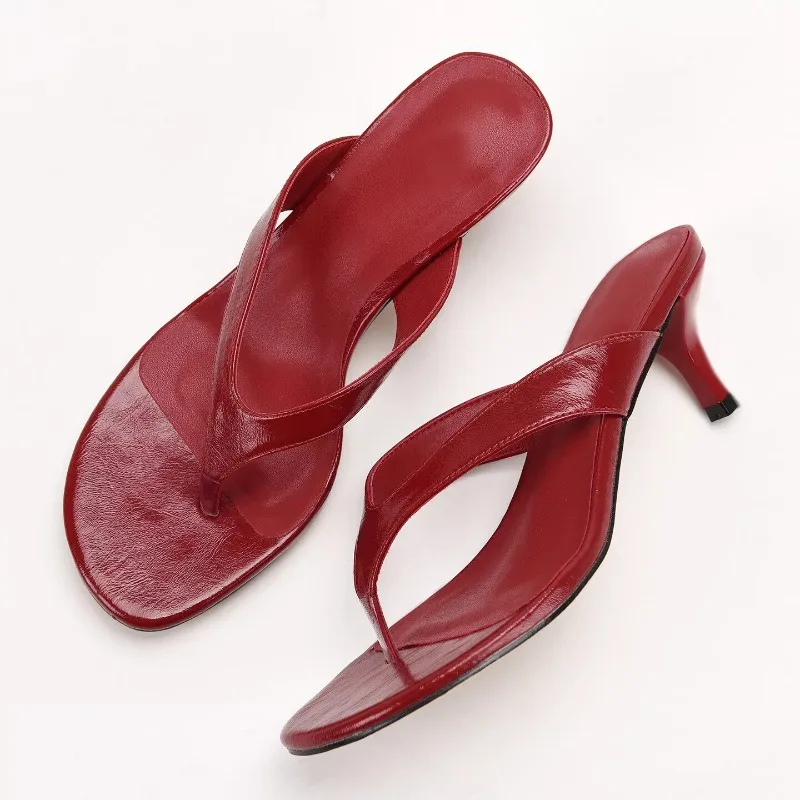 Summer Women Clip Toe Slippers Comfort Low Heel Slides Shoes Ladies Casual Dress Street Style Sandalis