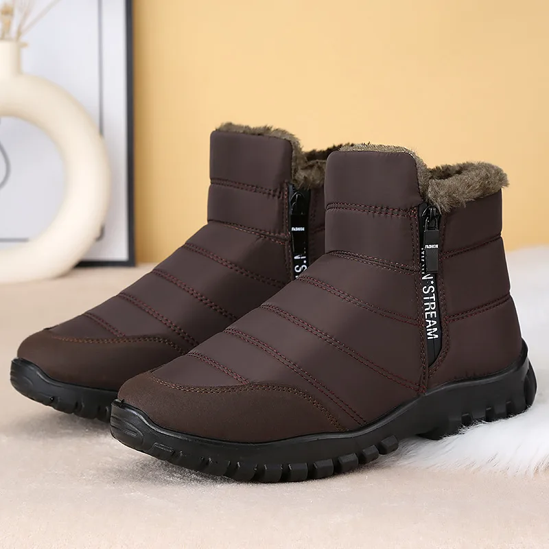 Winter Men Ankle Snow Boots Waterproof Non Slip Shoes for Men Casual Keep Warm Plush Plus Size Couple Footwear Chaussure Homme