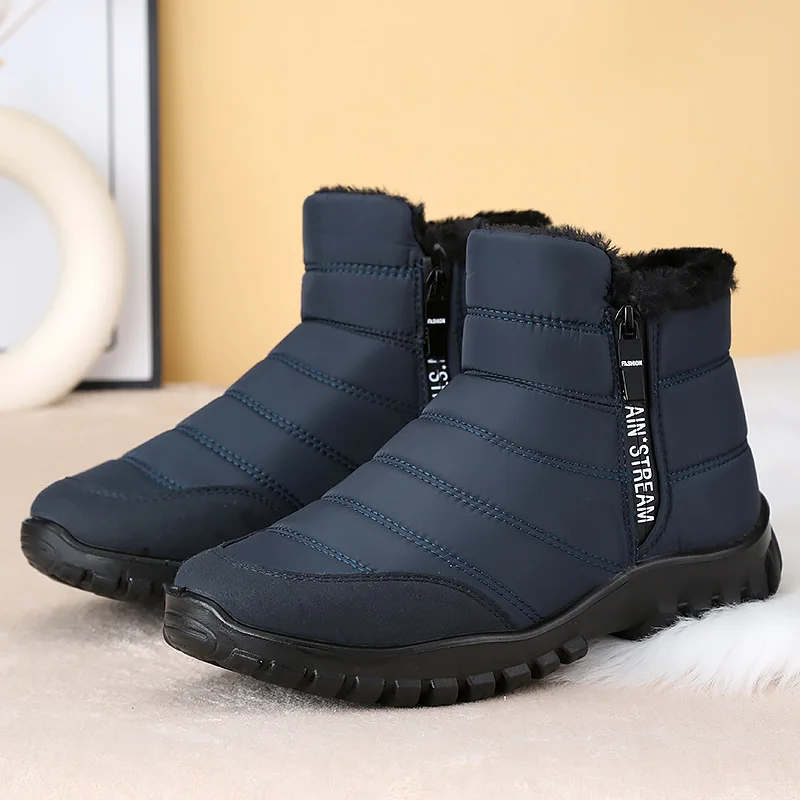 Winter Men Ankle Snow Boots Waterproof Non Slip Shoes for Men Casual Keep Warm Plush Plus Size Couple Footwear Chaussure Homme