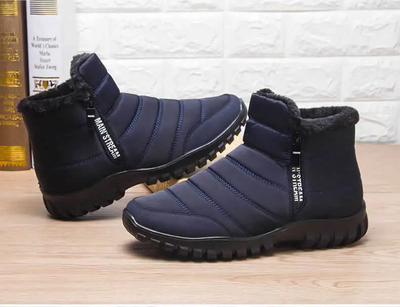 Winter Men Ankle Snow Boots Waterproof Non Slip Shoes for Men Casual Keep Warm Plush Plus Size Couple Footwear Chaussure Homme
