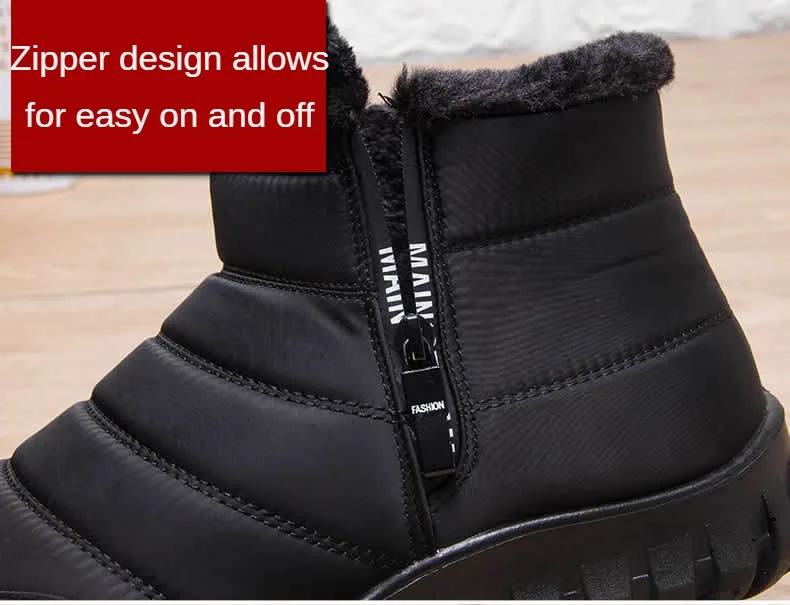 Winter Men Ankle Snow Boots Waterproof Non Slip Shoes for Men Casual Keep Warm Plush Plus Size Couple Footwear Chaussure Homme