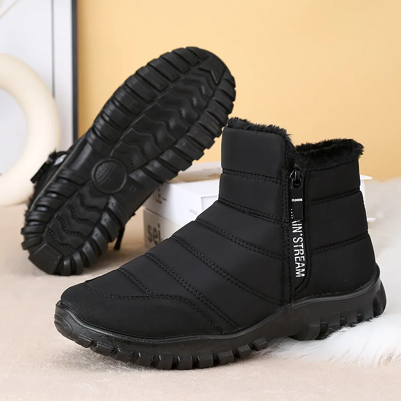 Winter Men Ankle Snow Boots Waterproof Non Slip Shoes for Men Casual Keep Warm Plush Plus Size Couple Footwear Chaussure Homme