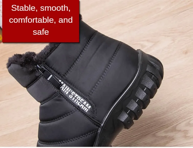 Winter Men Ankle Snow Boots Waterproof Non Slip Shoes for Men Casual Keep Warm Plush Plus Size Couple Footwear Chaussure Homme