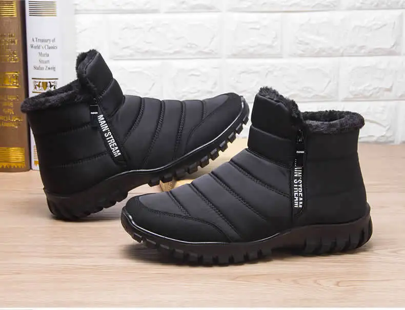 Winter Men Ankle Snow Boots Waterproof Non Slip Shoes for Men Casual Keep Warm Plush Plus Size Couple Footwear Chaussure Homme