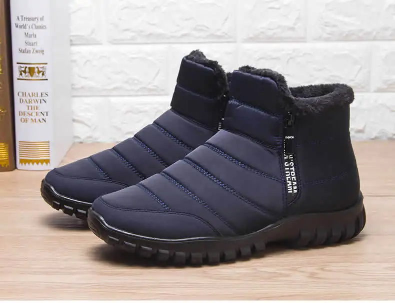Winter Men Ankle Snow Boots Waterproof Non Slip Shoes for Men Casual Keep Warm Plush Plus Size Couple Footwear Chaussure Homme