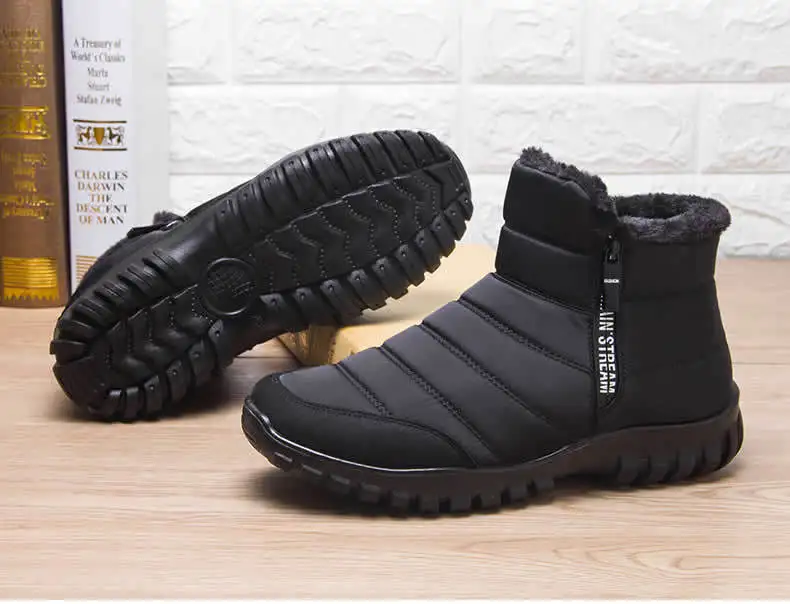 Winter Men Ankle Snow Boots Waterproof Non Slip Shoes for Men Casual Keep Warm Plush Plus Size Couple Footwear Chaussure Homme