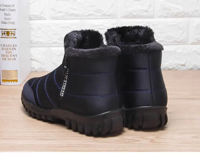 Winter Men Ankle Snow Boots Waterproof Non Slip Shoes for Men Casual Keep Warm Plush Plus Size Couple Footwear Chaussure Homme