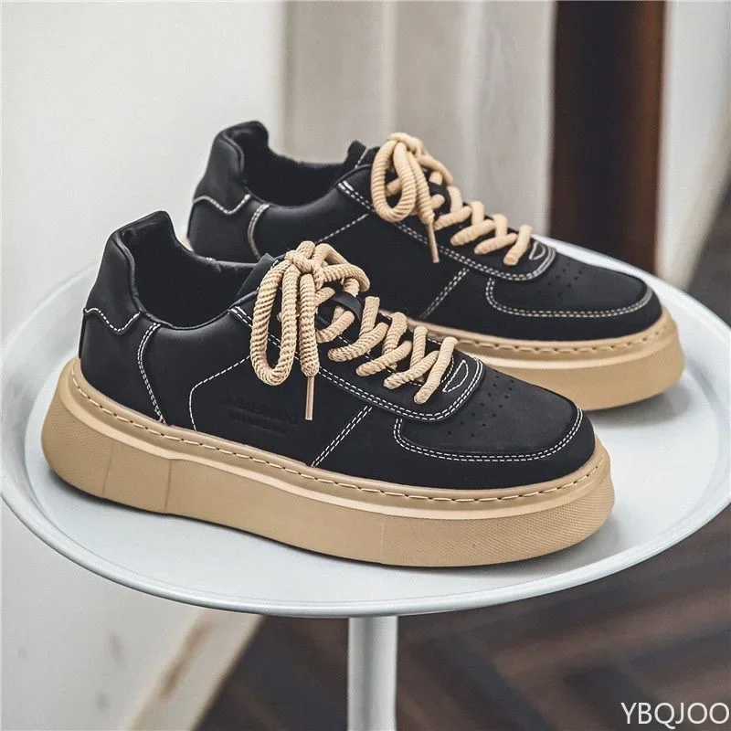 Large Size Spring and Autumn New Thick Sole Height Increasing Casual Men's Shoes Niche Trend Versatile Flat Sports Men's Shoes