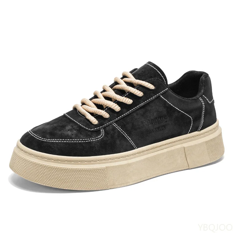 Large Size Spring and Autumn New Thick Sole Height Increasing Casual Men's Shoes Niche Trend Versatile Flat Sports Men's Shoes