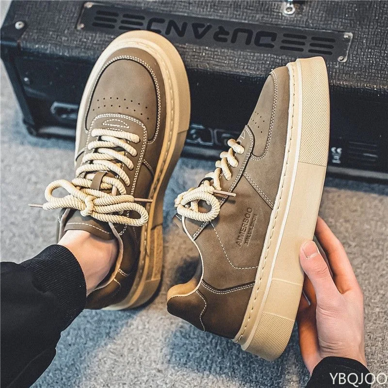 Large Size Spring and Autumn New Thick Sole Height Increasing Casual Men's Shoes Niche Trend Versatile Flat Sports Men's Shoes