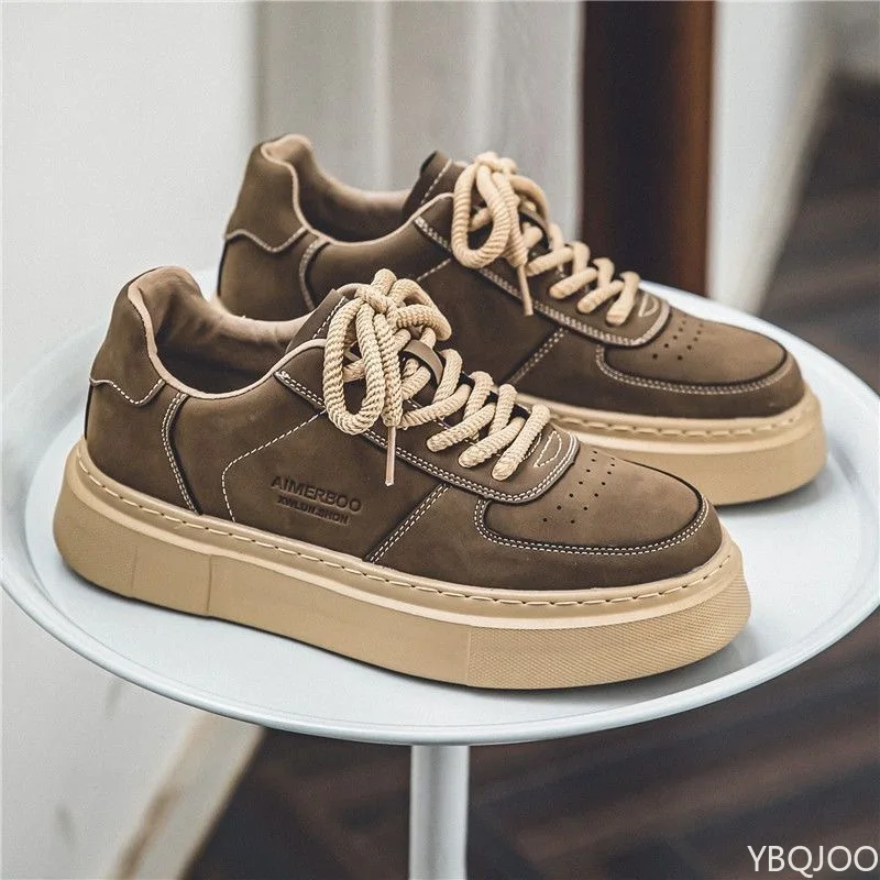 Large Size Spring and Autumn New Thick Sole Height Increasing Casual Men's Shoes Niche Trend Versatile Flat Sports Men's Shoes