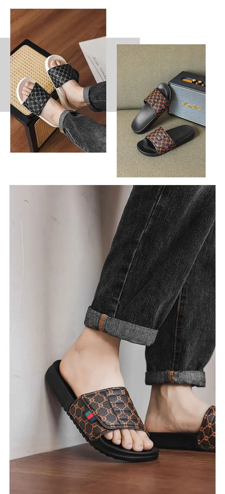 Summer Men's Slippers Fashion Comfortable Breathable Slippers Indoor Bathroom Sandals Plus Size Casual Outdoor Beach Shoes 47