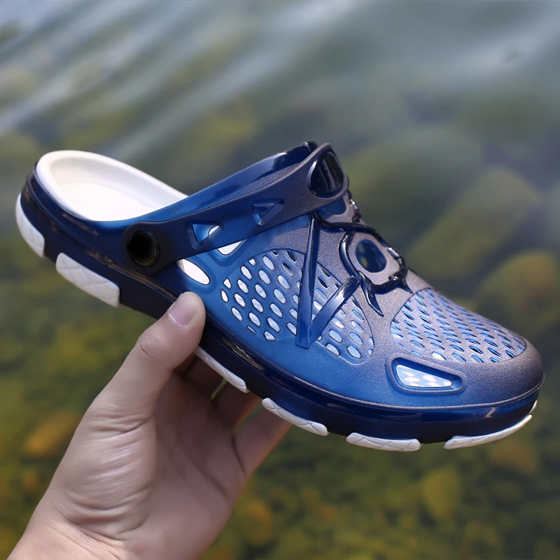 Men's lightweight slip-on sandals, indoor non-slip, outdoor beach casual, daily wear, comfortable slip-on shoes, fashionable clo